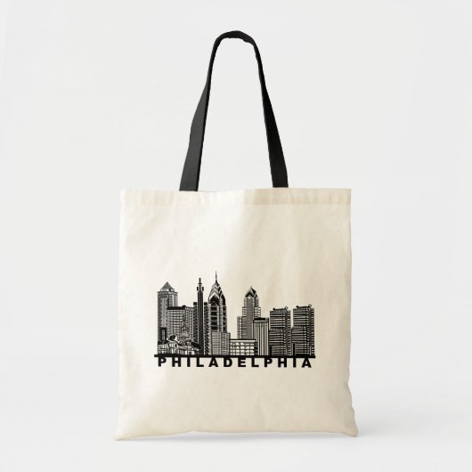 Philadelphia Skyline Silhouette Tragetasche (Vorne)