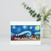 Philadelphia Skyline Starry Night Van Gogh Insp. Postkarte (Stehend Vorderseite)