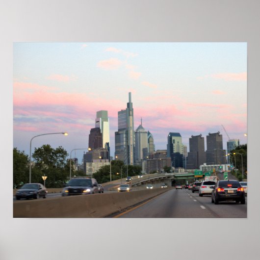 Philadelphia Skyline Sunset Foto Poster (Vorne)