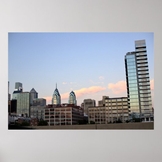 Philadelphia Skyline Sunset Foto Poster (Vorne)