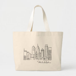 Philadelphia Skyline Tote Bag - Jumbo/Large Size Jumbo Stoffbeutel