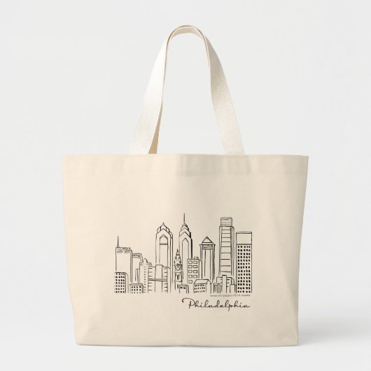 Philadelphia Skyline Tote Bag - Jumbo/Large Size Jumbo Stoffbeutel (Vorne)