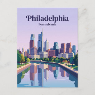 Philadelphia Skyline USA Postkarte
