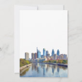 Philadelphia Skyline Watercolor Elegant Wedding Einladung (Rückseite)
