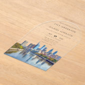 Philadelphia Skyline Watercolor Wedding Arch Acryleinladungen (Ablage )