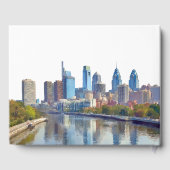 Philadelphia Skyline Watercolor Wedding Gästebuch (Rückseite)