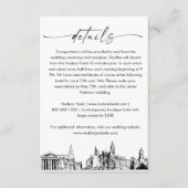 Philadelphia Skyline Wedding Details Card, 3.5x5 Begleitkarte (Vorderseite)