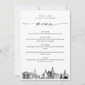 Philadelphia Skyline Wedding Dinner Menu Card 12x1 (Vorderseite)