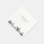 Philadelphia Skyline Wedding Paper Cocktail Napkin Serviette (Ecke)