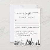 Philadelphia Skyline Wedding RSVP Response Card Karte (Vorderseite)