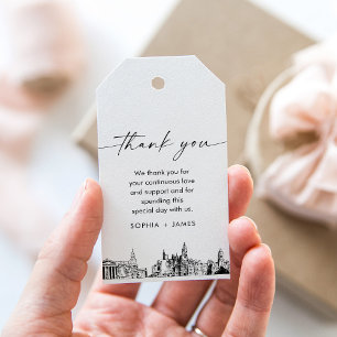 Philadelphia Skyline Wedding Vielen Dank für Ihre Geschenkanhänger