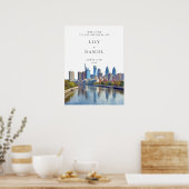 Philadelphia Skyline Wedding Welcome Sign Poster (Küche)