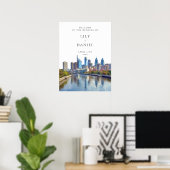 Philadelphia Skyline Wedding Welcome Sign Poster (Heimbüro)
