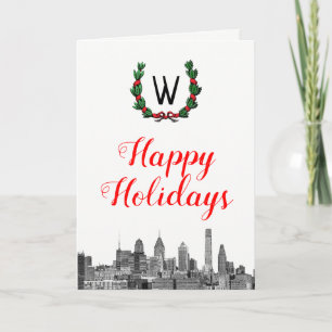 Philadelphia Skyline Weihnachten Frohe Feiertage