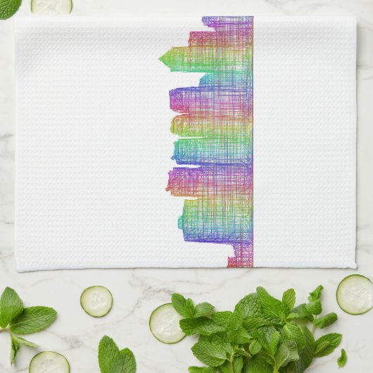 Philadelphia-Stadt-Skyline Handtuch (Gefaltet)