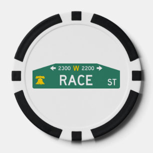 Philadelphia-Straßenschild-Pokerchip: Für DEINE Ad Pokerchips