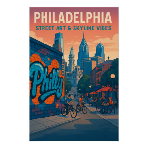 Philadelphia - Street Art & Skyline Vibes Poster