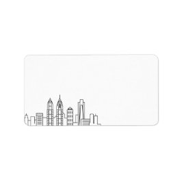 Philadelphia Stylized Skyline | Blindkennzeichnung Adressaufkleber