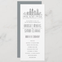 Philadelphia Stylized Skyline | Hochzeitsprogramm