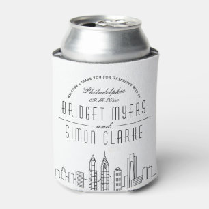 Philadelphia Stylized   Wedding Can Cooler Dosenkühler