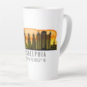 Philadelphia Sunset Skyline Map Koordinaten Milchtasse (Rechte Ecke)