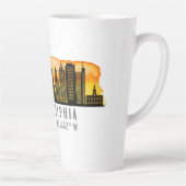 Philadelphia Sunset Skyline Map Koordinaten Milchtasse (Rechts)