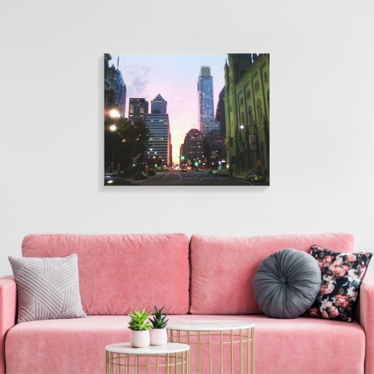 Philadelphia Sunset Wrapped Canvas Picture Leinwanddruck (Insitu (Wohnzimmer))