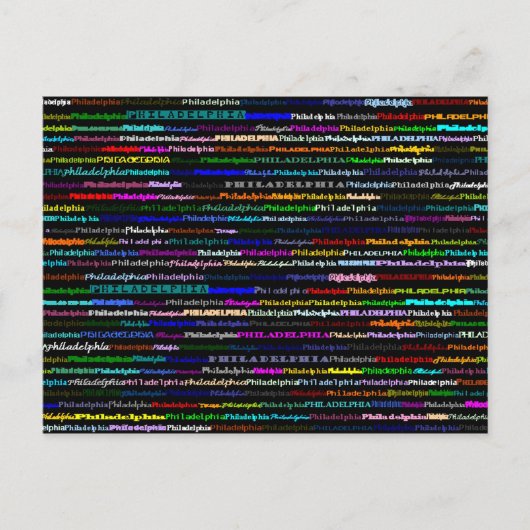 Philadelphia Text Design I Postkarte (Vorderseite)