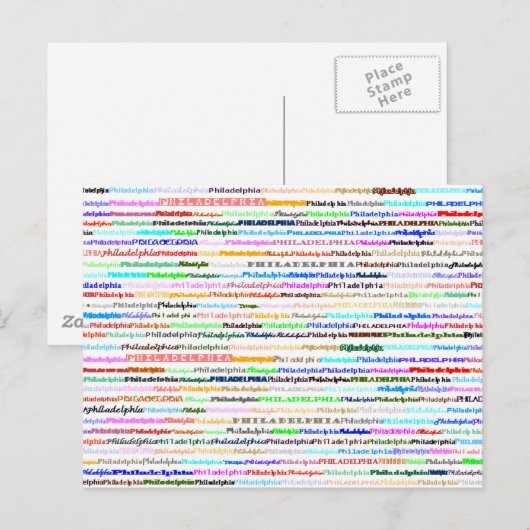 Philadelphia Text Design II Postkarte (Vorne/Hinten)