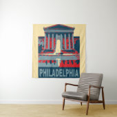 Philadelphia, Text hinzufügen, Band Wandteppich (Beispiel)