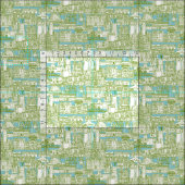 Philadelphia Toile Aqua Olive Stoff (Kachel)