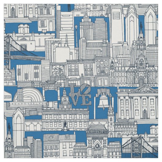 Philadelphia toile cobalt indigo stoff (Muster)