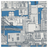 Philadelphia toile cobalt indigo stoff (Nahaufnahme)