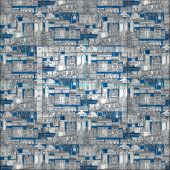 Philadelphia Toile Kobalt-Indigo Stoff (Kachel)