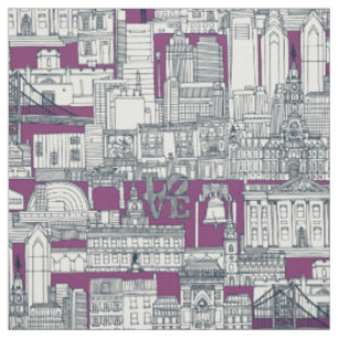 Philadelphia Toile violettes Indigo Stoff