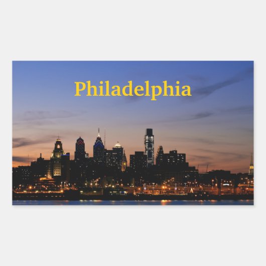 Philadelphia Twilight Skyline Sticker (Vorderseite)