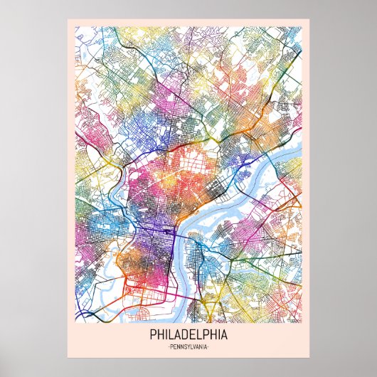 Philadelphia USA City Map Poster (Vorne)