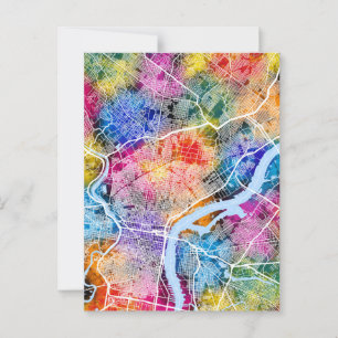 Philadelphia USA City Map Postkarte