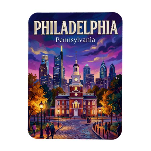 Philadelphia USA Magnet (Vertikal)