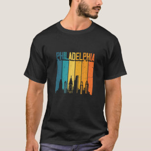 Philadelphia Usa Retro Vintag Sunset Skyline Phil T-Shirt