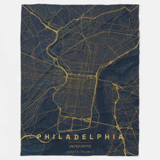 Philadelphia USA Stadtplan Minimales Design Fleecedecke