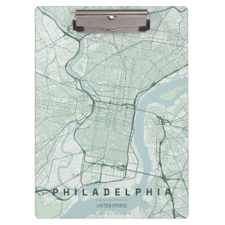 Philadelphia USA Stadtplan Minimales Design Klemmbrett