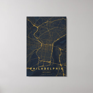 Philadelphia USA Stadtplan Minimales Design Leinwanddruck