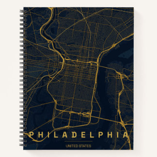 Philadelphia USA Stadtplan Minimales Design Notizblock