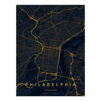 Philadelphia USA Stadtplan Minimales Design Poster