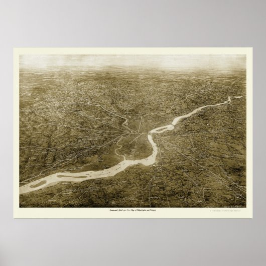 Philadelphia Vicinity, PA Panoramic Map - 1926 Poster (Vorne)