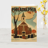 Philadelphia vintage Old Swedes Church, Karte (Gelbe Blume)
