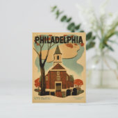 Philadelphia Vintage-Plakat Postkarte (Stehend Vorderseite)