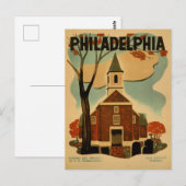 Philadelphia Vintage-Plakat Postkarte (Vorne/Hinten)