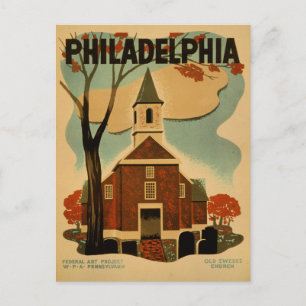 Philadelphia Vintage-Plakat Postkarte